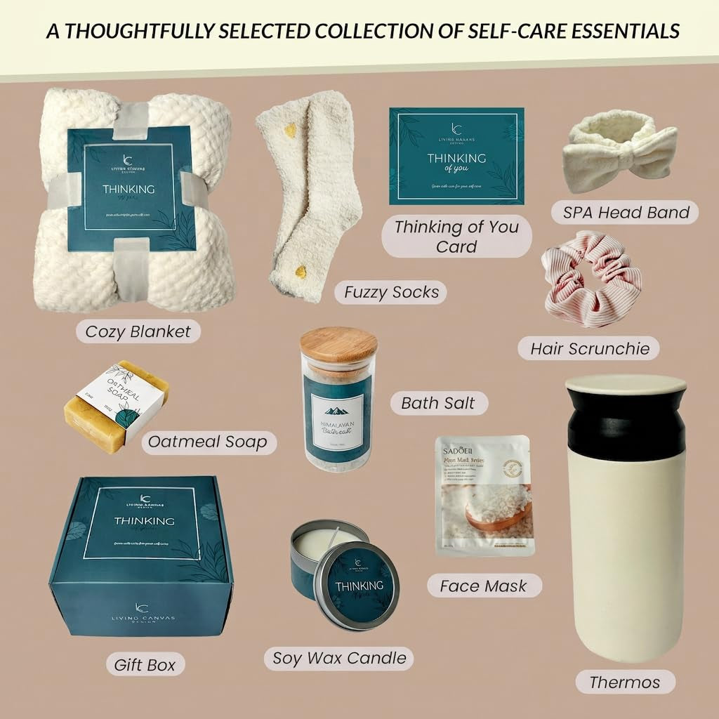 Mother’S Day Gifts for Mom - 11Pc Luxury Spa Gift Basket for Women, Wife, Grandma, Relaxing Self Care Set with Throw Blanket, Insulated Tumbler, Oatmeal Soap & Candle, Unique Birthday Gifts for Her