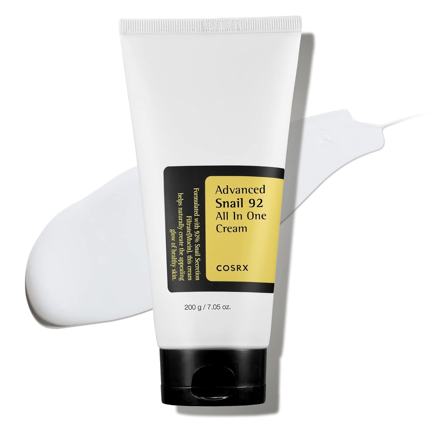 Snail Mucin 92% Moisturizer, Daily Repair Face Gel Cream Tube Type for Dry, Sensitive Skin, Not Tested on Animals, No Parabens, No Sulfates, No Phthalates, Korean Skin Care (3.52 Fl Oz / 100G)
